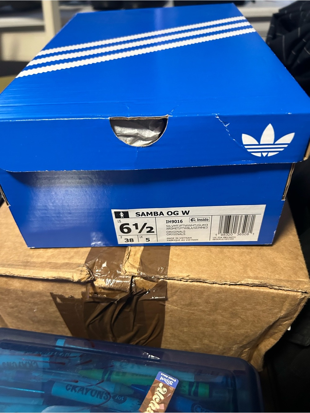adidas Women’s Metallic Silver White-Striped Sneakers - Picture 2 of 5
